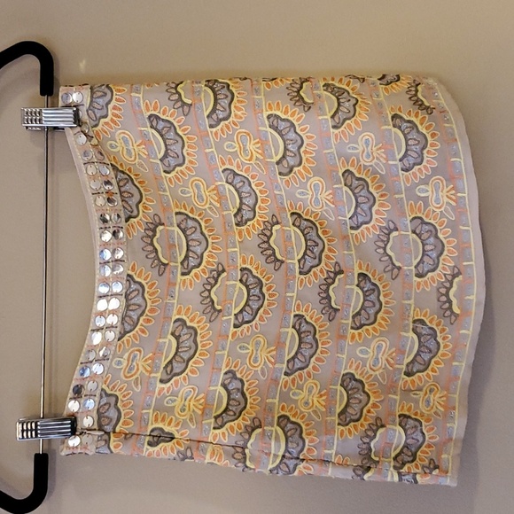 Chan Luu Doeskin Mix Embroidered Mini Skirt Size XS - Picture 6 of 11